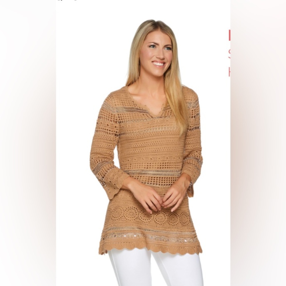 Laurie Felt Bohemian Style Crochet Detailed Tunic - Picture 1 of 4